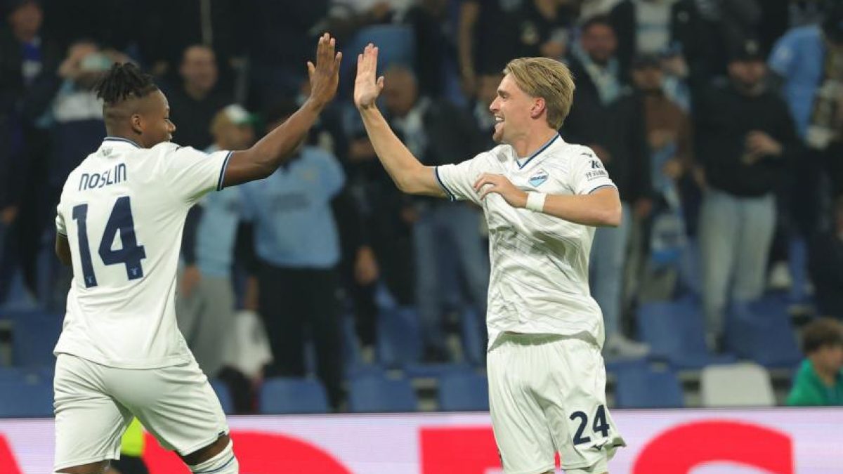 Jugadores de la Lazio celebrando un gol en la Serie A